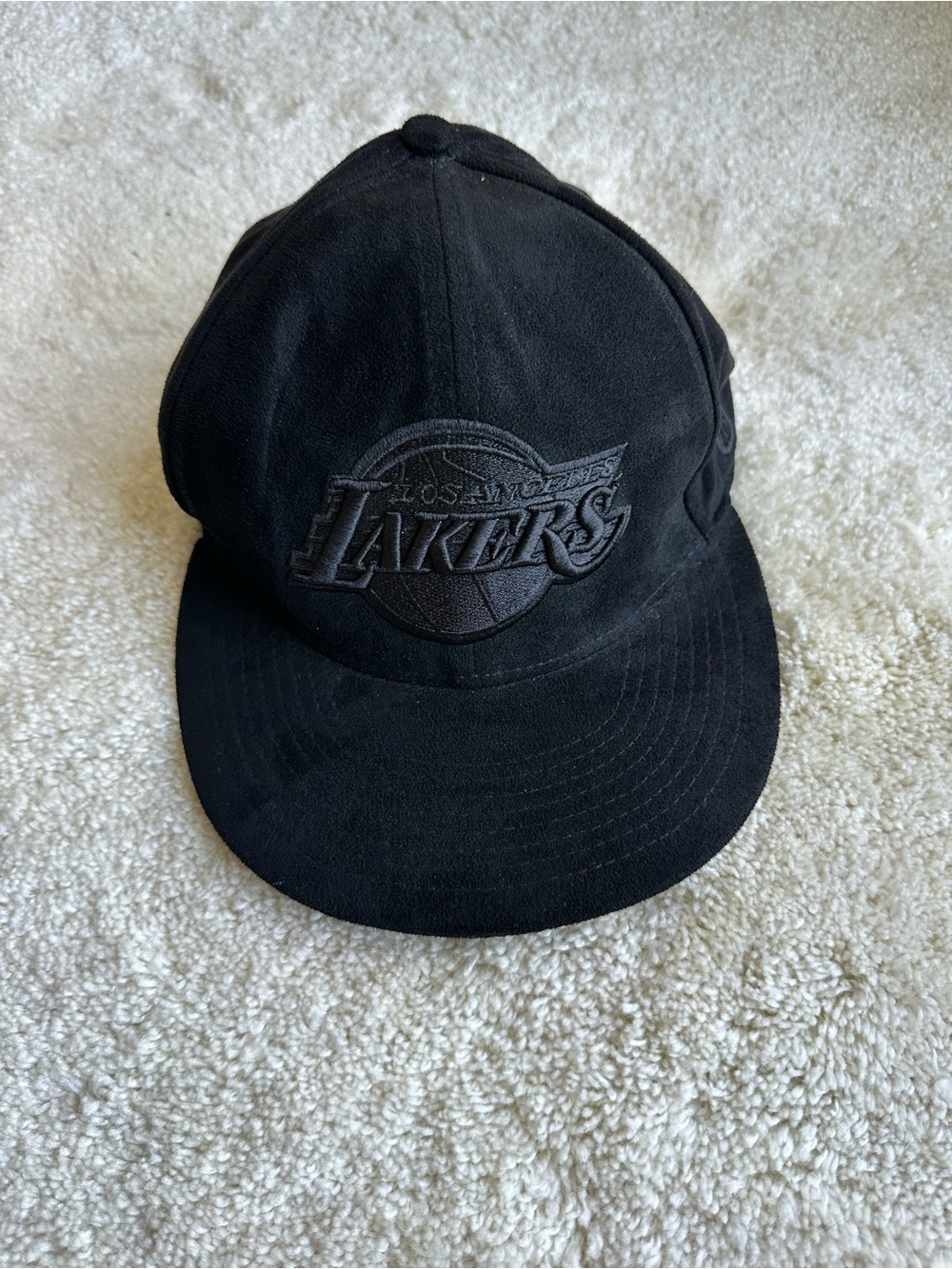 Ultra GAME Los Angeles Lakers NBA Triple Black Suede Snapback Cap Hat One Size